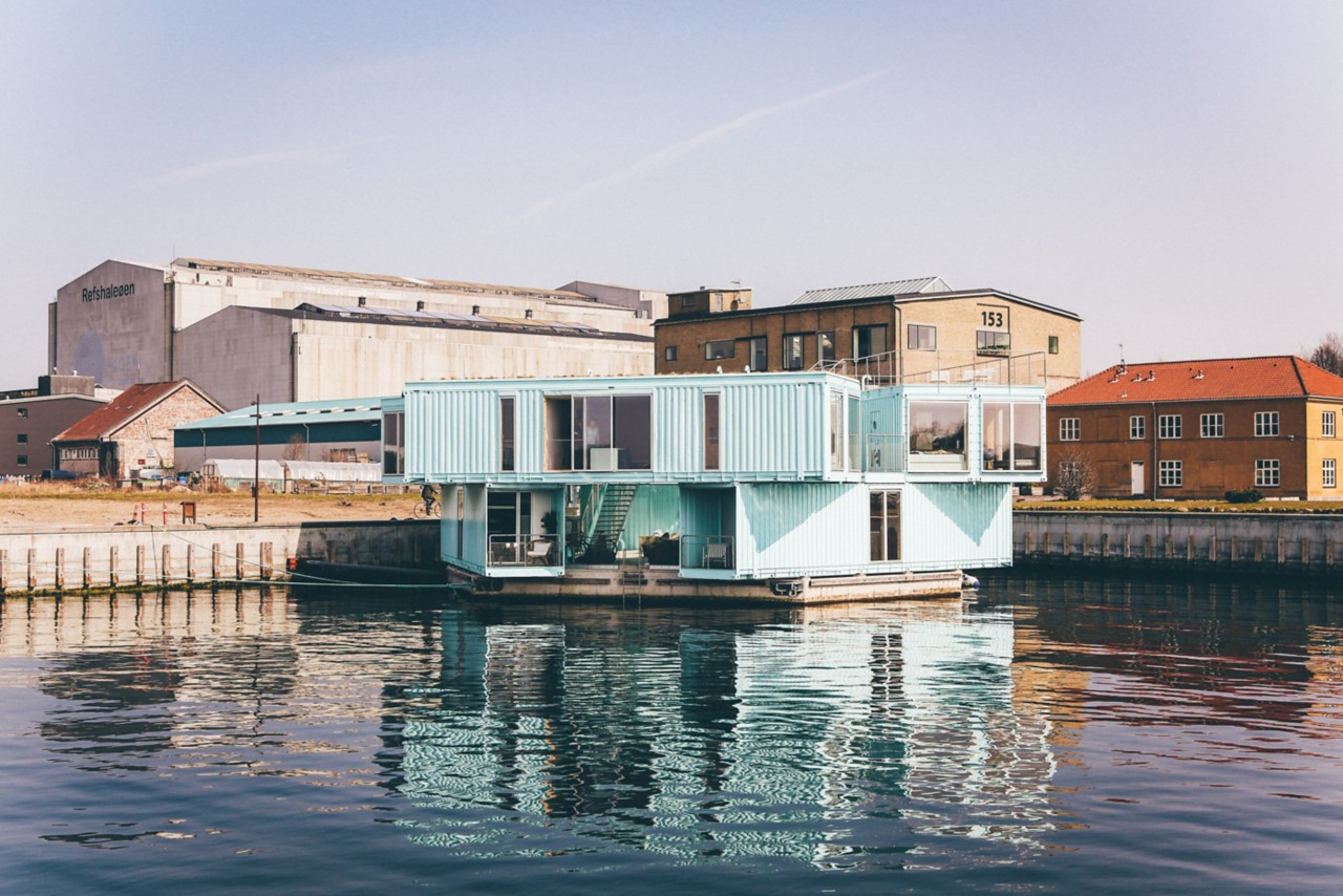 Copenhagen houseboat in harbour