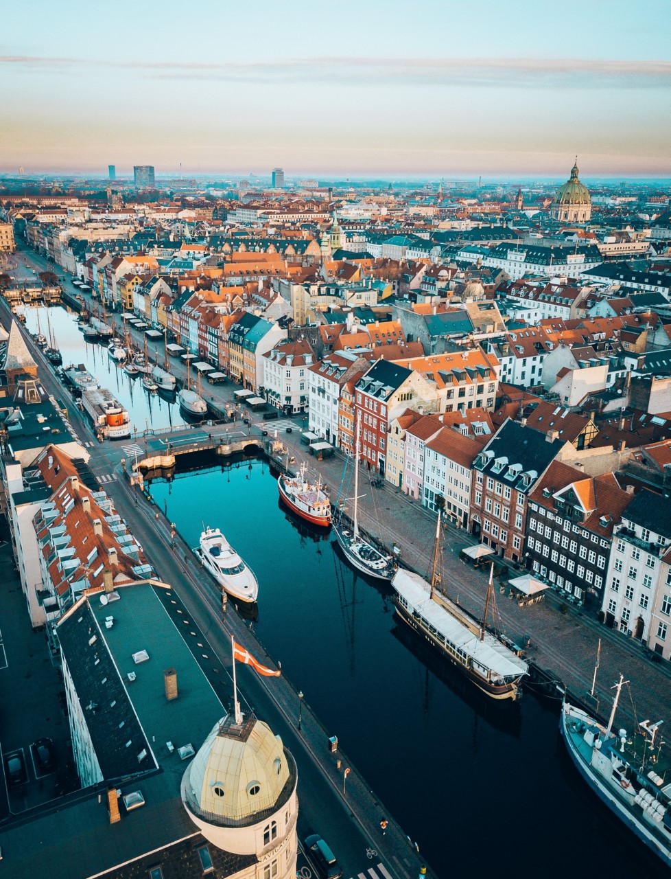 Copenhagen city harbour ships