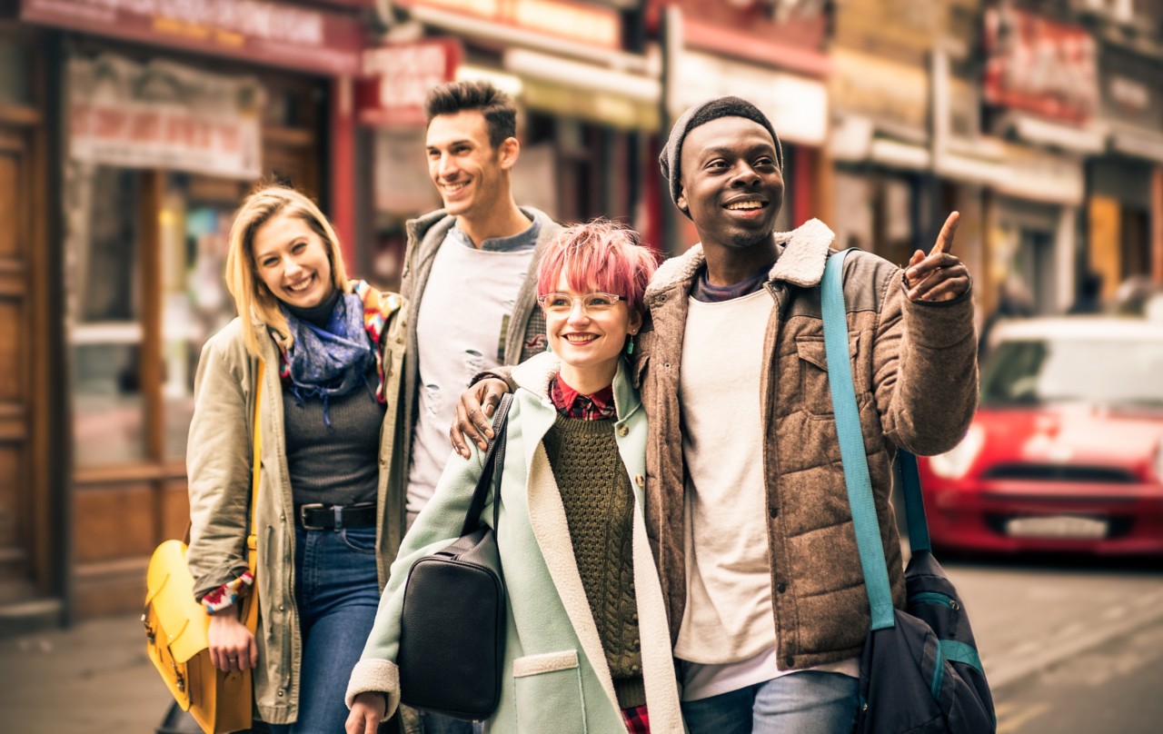 People smiling in a group